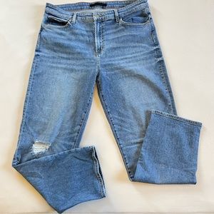 Joe’s The Niki Mid Rise Boyfriend Jeans light distressing size 32 medium wash